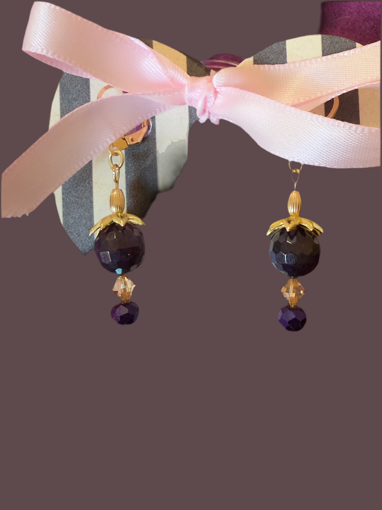 Dark Garnet Dangle Earrings