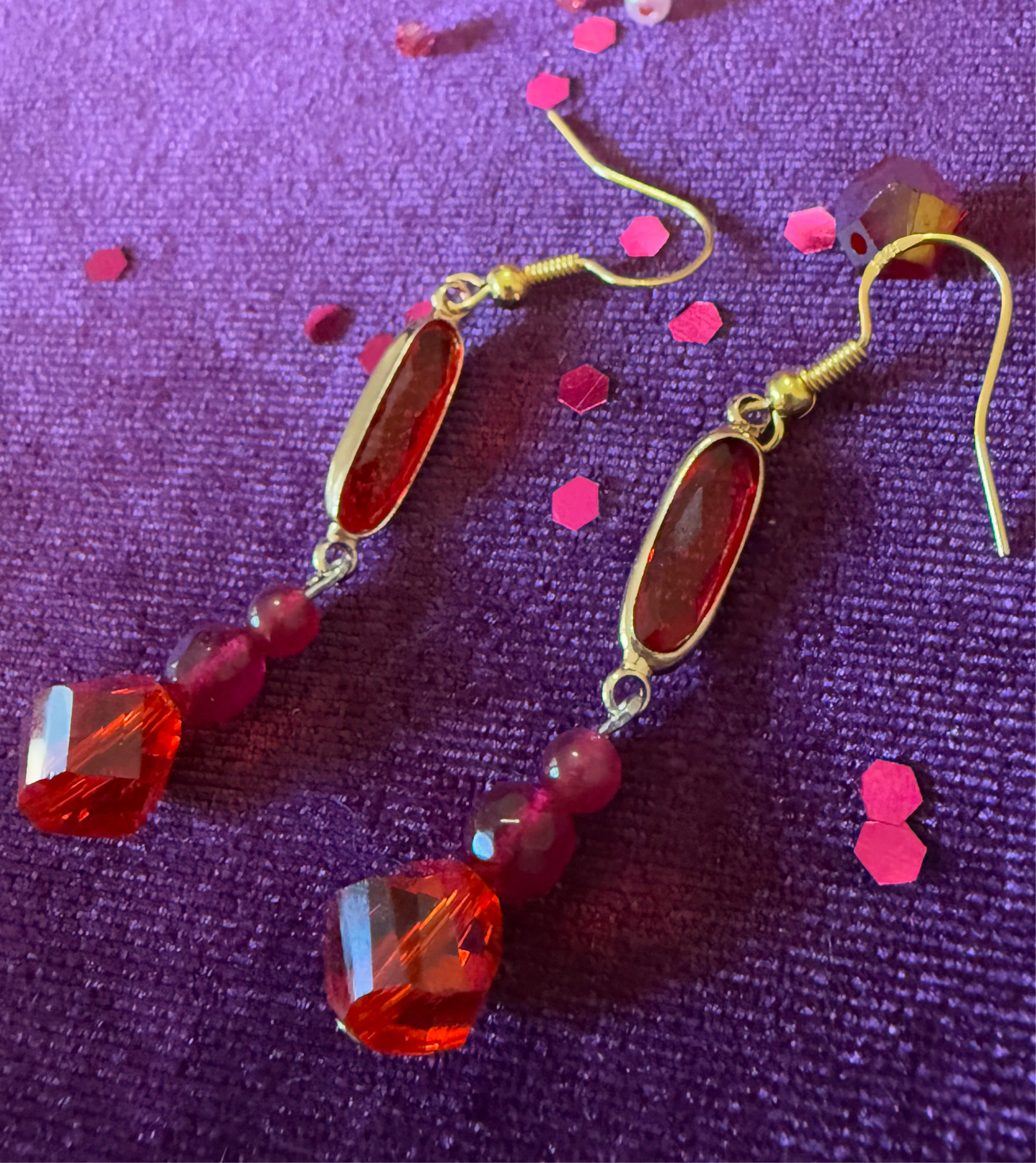Earrings Ruby Red