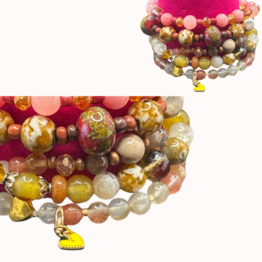 Boho Mystery Bracelet Set – 5 Handmade Stretch Bracelets
