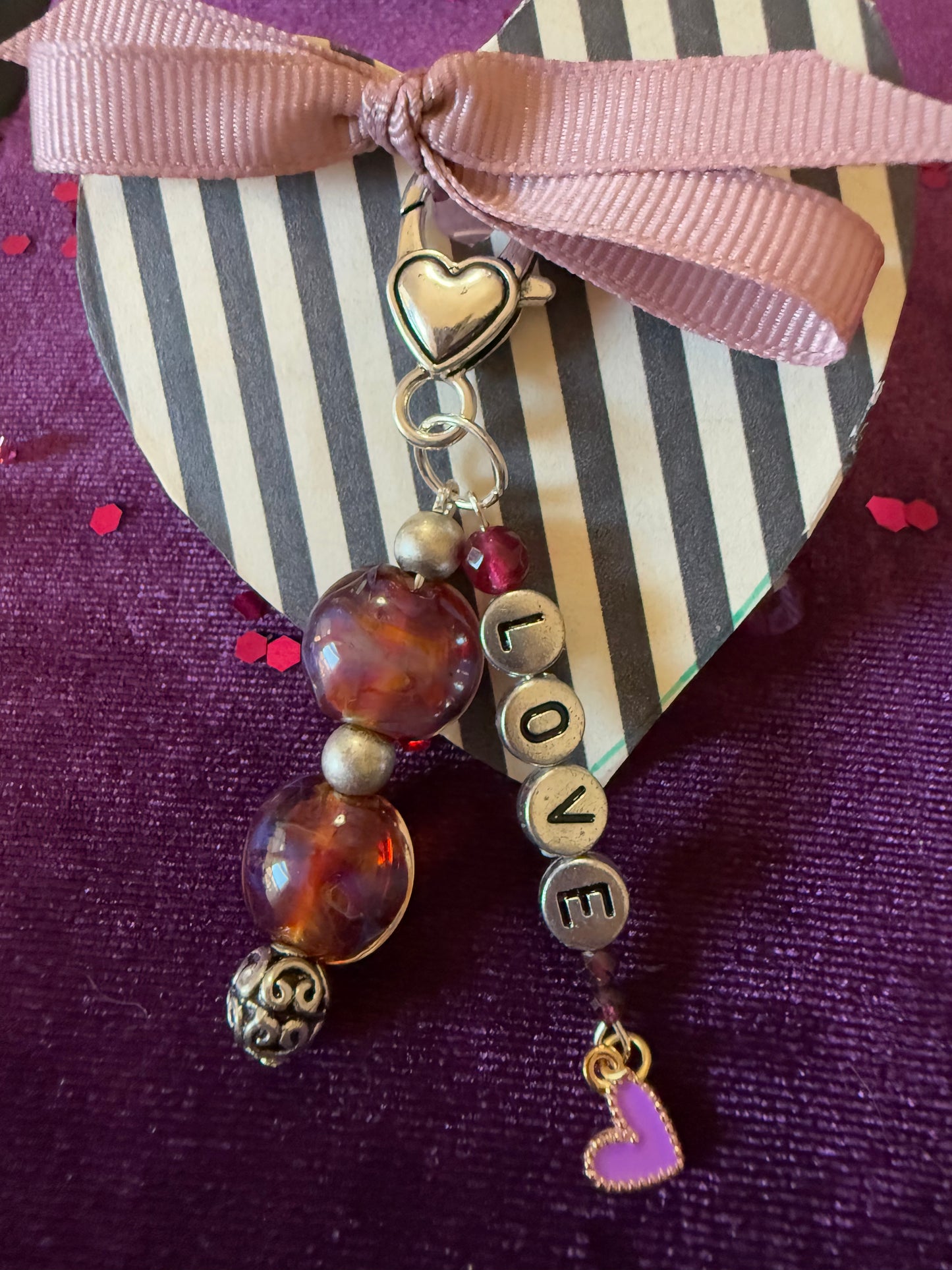 LOVE Charm Lampglass Baubles Clip-on Tag