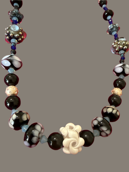 Moonlight Garden – Artisan Beaded Statement Necklace