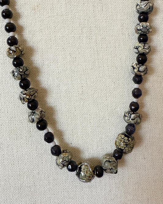 Midnight Swirl Statement Necklace